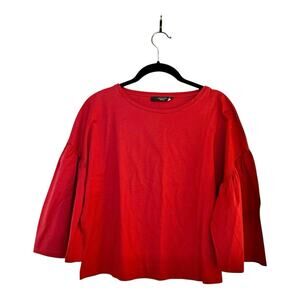 Max Mara Bell Sleeve Blouse in Maroon Size S